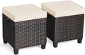 Tangkula 2 Pieces Outdoor Patio Ottoman, All Weather Rattan Wicker Ottoman Seat by TANGKULA