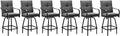 Patio Swivel Bar Stools, Outdoor Bar Height Swivel Chairs Set of 6 by GOOGIC
