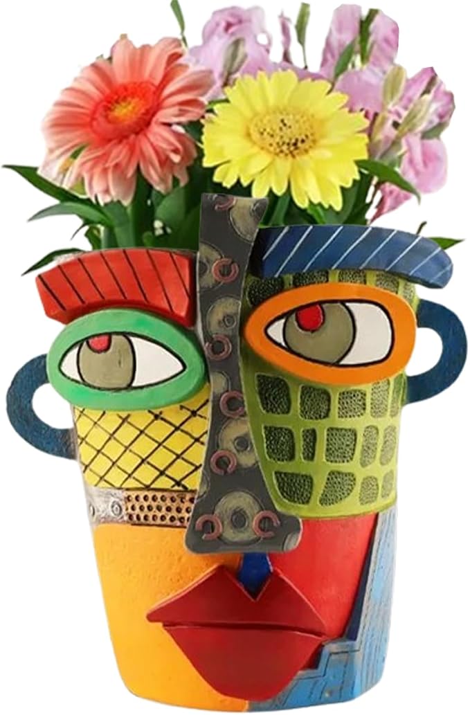 TOZLU Picasso Brutalist Abstract Beauty Flower Pot Ornaments Head Planter Pots by TOZLU