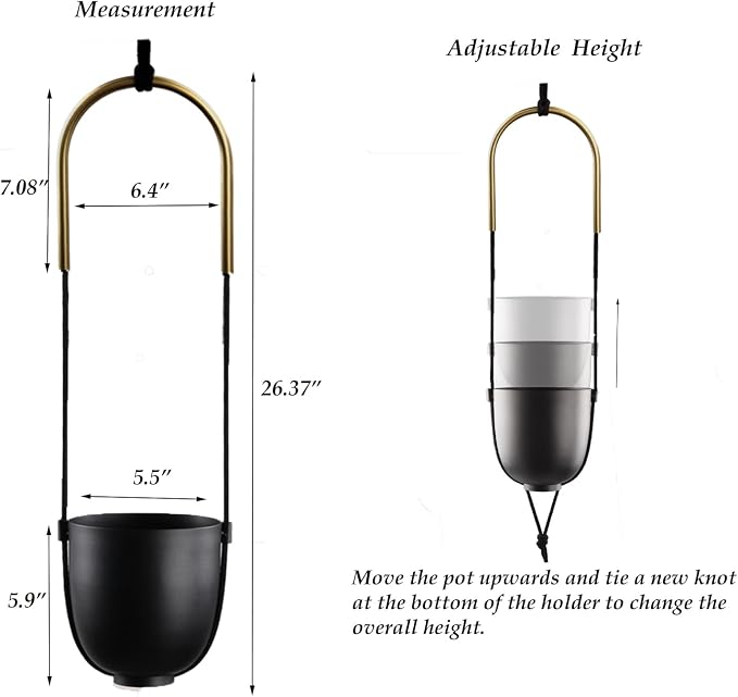 Metal Hanging Planter for Indoor Outdoor Plants Wall and Ceiling Hanging Flower - Image 5
