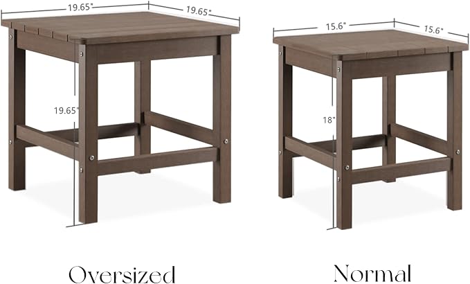 Pslivam Outdoor Side Table, 15.6" Poly Lumber Adirondack Side Table, Weather - Image 2