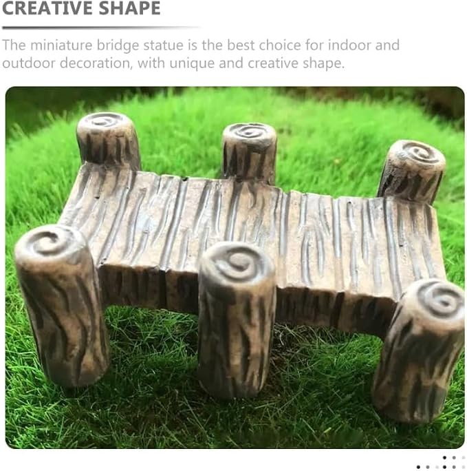 Miniature Bridge Model Decor 10Pcs Wooden Retro Garden Ornaments - Image 9