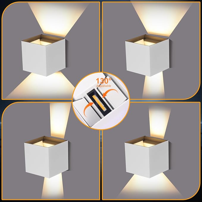 2 Pack Outdoor Wall Lights Fixture 20W, 3000K Exterior Modern Front Porch - Image 3