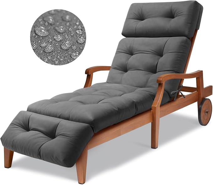 Outdoor Chaise Lounge Cushion Waterproof, 74.4x22x4.7 Inch Oxford Fabric by Unknown