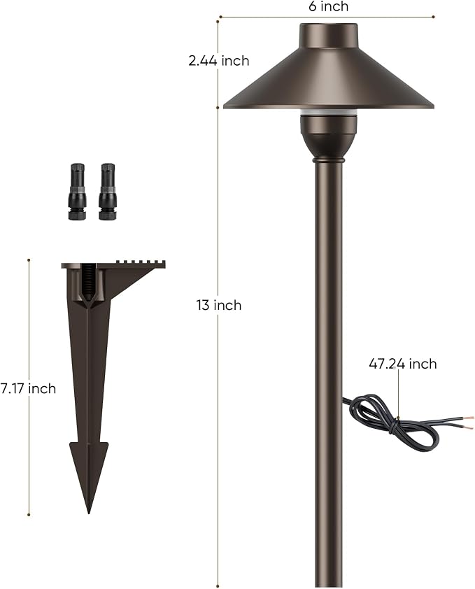 PARTPHONER Low Voltage Landscape Lighting 12-Pack, Aluminum 12V Pathway Lights - Image 7