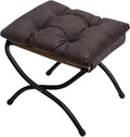 HollyHOME 15" Folding Footrest Stool, Upholstered Small Foldable Ottoman by HollyHOME