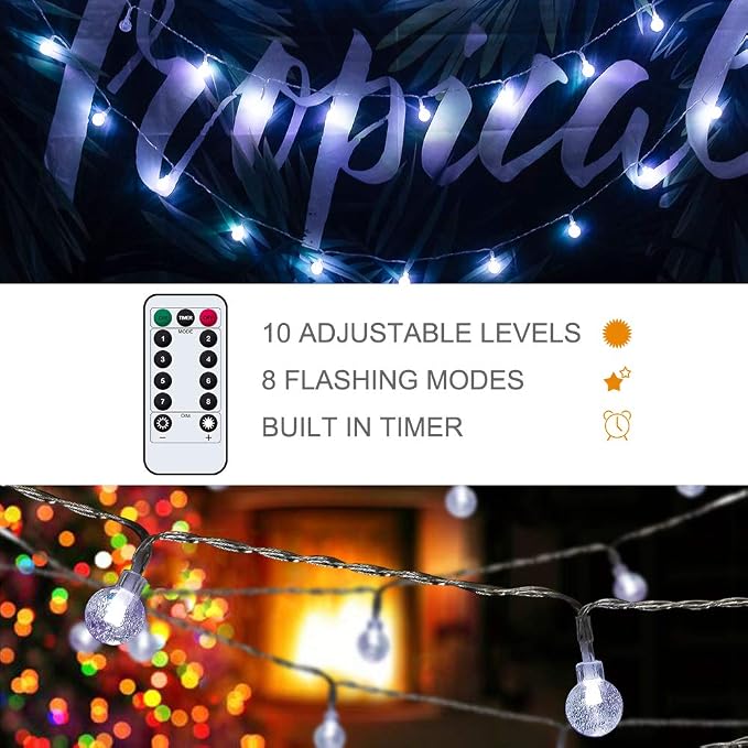 Metaku Outdoor String Lights Battery Operated 26ft 60LED Fairy Lights - Image 3