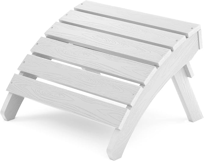 MXIMU Folding Adirondack Ottoman Outdoor: HIPS Plastic Patio Footstool Easy by MXIMU
