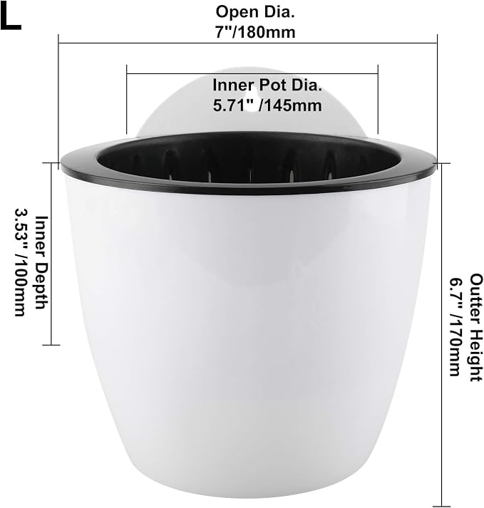 Homend 7 Pack Self Watering Hanging Planters, L Size, Suitable - Image 2