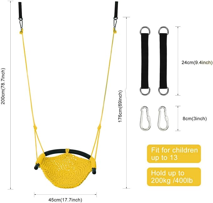 JKsmart Swing Seat for Kids Heavy Duty Rope Play Secure Children Swing Set - Image 3