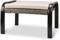 Outdoor Ottoman Patio Footstools PE Rattan Aluminum Footrest Indoor Outdoor All by Deguifei