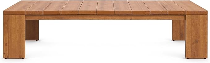 Modway Tahoe Acacia Wood Rectangular Outdoor Patio Coffee Table in Natural - Image 5