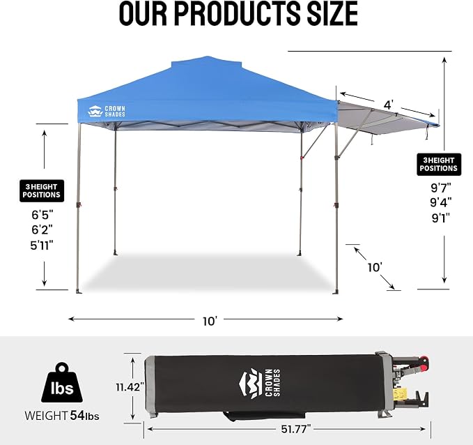 CROWN SHADES 10x10 Pop up Canopy Tent, Instant Commercial Canopy - Image 6