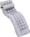 Tudomro 1 Pcs Light Gray 66'' Outdoor Chaise Lounge Cushion Waterproof Patio by Tudomro
