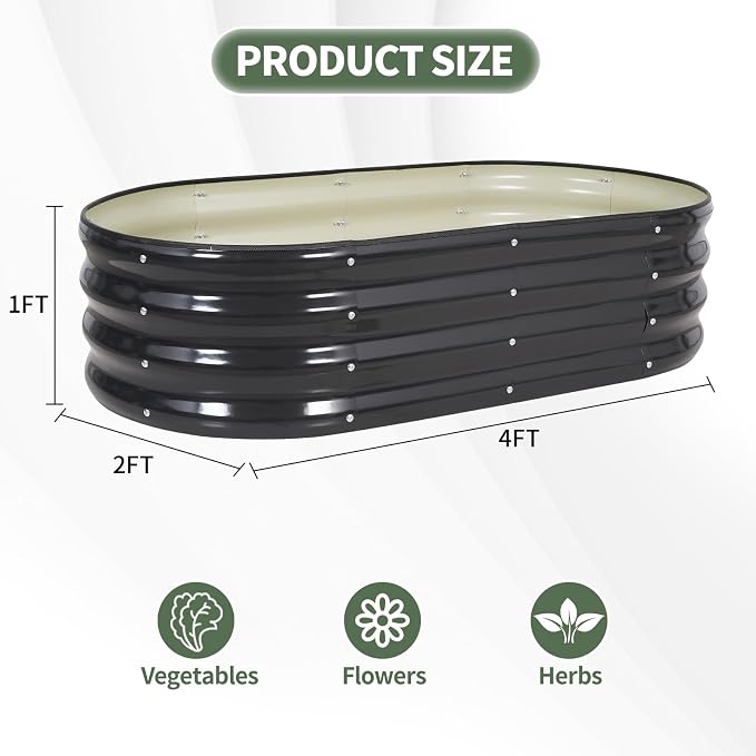 1MORE Galvanized Raised Garden Bed- Planter Garden Boxes Outdoor, Raised Beds - Image 8