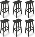 Outdoor Bar Stools Set of 6, 29 Inch All-Weather HDPE Bar Height Chairs by KULAMOONLIFEHOUSE