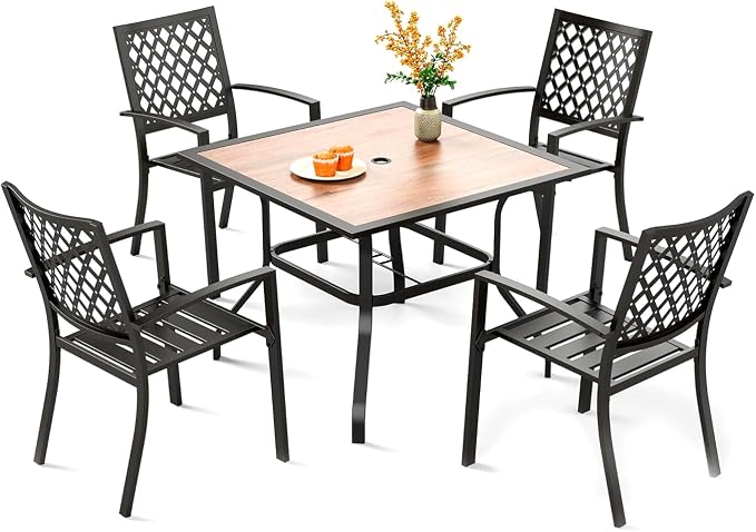 PHI VILLA 5 Pieces Outdoor Dining Set by PHIVILLAThepioneerofcomfortablehouseholdsupplies