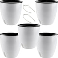 5 Pack 7 Inch Self Watering Plant Pots, Self Watering Planter by HEIHAK