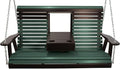 5FT Green Flip-Cup ROLLBACK Porch Swing Bench, Amish-Made Poly Lumber Wood by Unknown