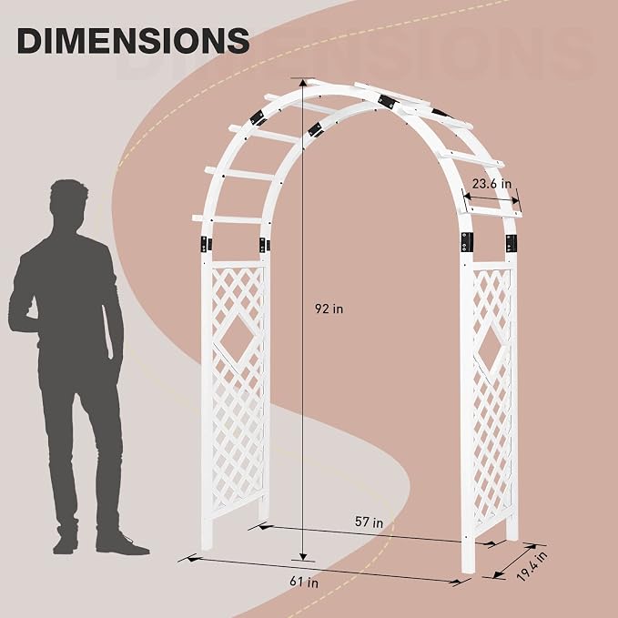 EAGLE PEAK Wood Arbor Garden Trellis Archway, Wedding Arch - Image 3