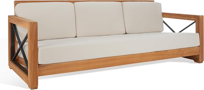 SAFAVIEH Couture Outdoor Patio Furniture Collection – Curacao 3-Seat Patio Sofa - Image 4