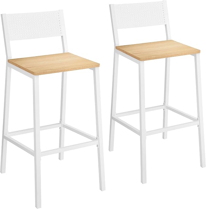 VASAGLE Bar Stool Set of 2, Bar Chairs by VASAGLEbySONGMICSHOME
