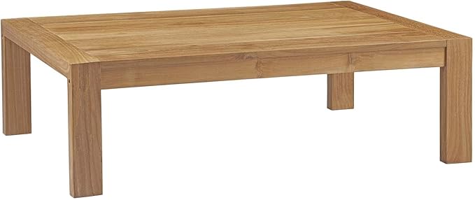 Modway Upland Teak Wood Outdoor Patio Coffee Table in Natural by Modway