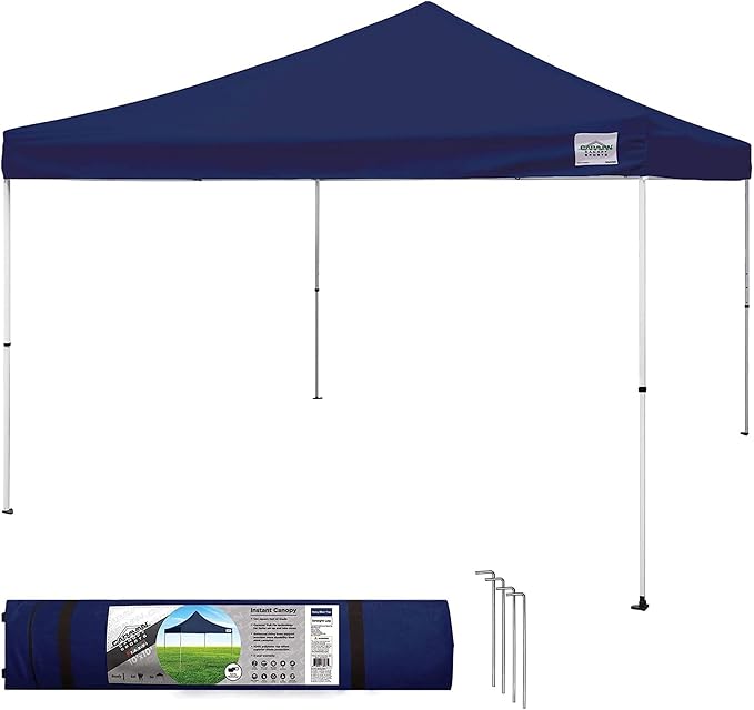 Caravan Canopy 12 by 12 Foot Polyester Straight Steel Leg Instant Pop Up Canopy by Unknown