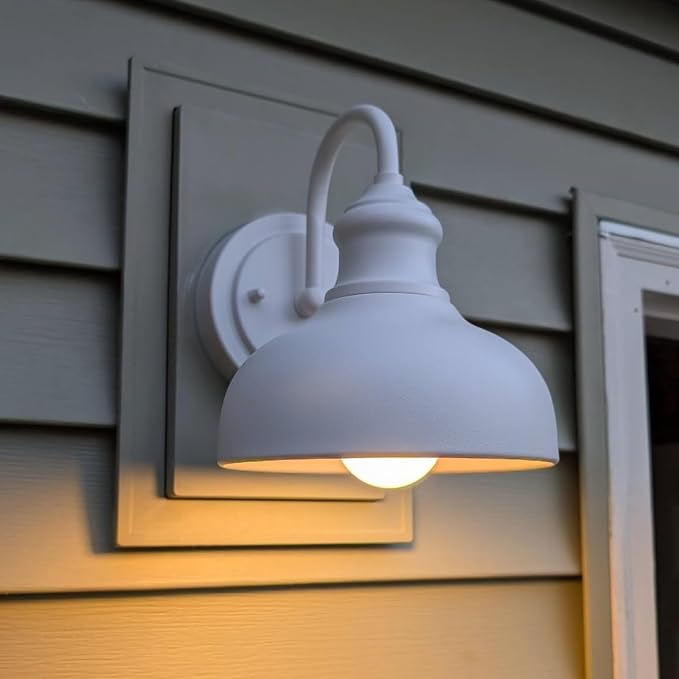 7 Inch Dome Outdoor Gooseneck Lighting Fixture, Exterior Small Porch Light - Image 4