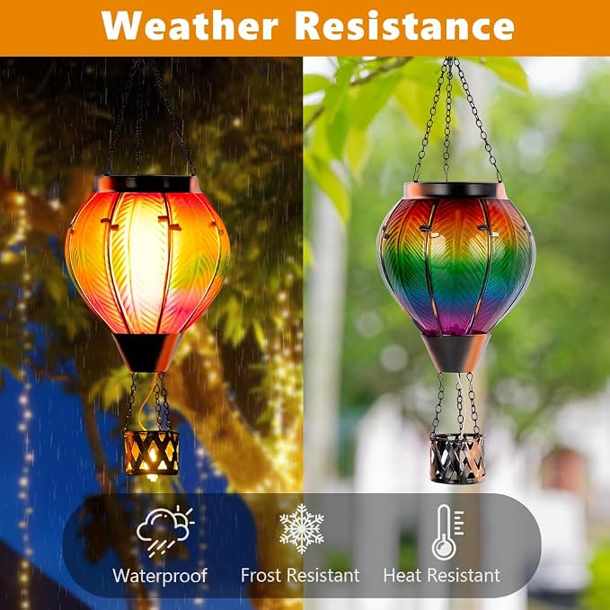 Starsoul 2PCS Hot Air Balloon Solar Lantern Colorful Solar Hot Air Balloon - Image 2