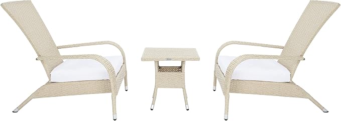 SAFAVIEH Outdoor Patio Furniture Collection Edna 3-Piece Lounge Set - Image 3