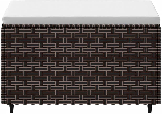 vidaXL Brown Poly Rattan Patio Footrest - Image 4