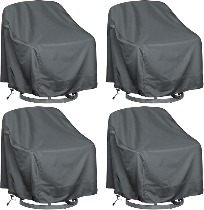 Outdoor Swivel Lounge Chair Cover 4 Pack, Waterproof Heavy Duty Outdoor Chair by HI%C2%B7%C2%B7%C2%B7YOURCOVER