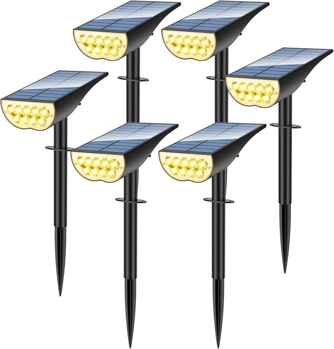 Solar Spot Lights Outdoor, Solar Lights Outdoor Waterproof IP65, 3 Brightness by ZookkiDirect