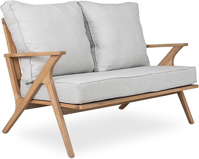 4 Pieces Acacia Wood Patio Furniture Set, Outdoor Seating Sofa Set - Image 8