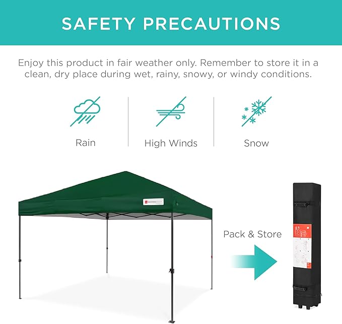 Best Choice Products 10x10ft Pop Up Canopy Tent, Outdoor Shade, 1 Person 1 - Image 5