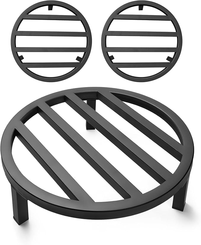 3 Pack 10.23 Inch Metal Plant Stands Outdoor, 240 LBS Capacity, Single Plant by bozopion