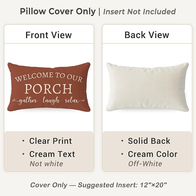 PANDICORN Welcome to Our Porch Stay Awhile Outdoor Lumbar Decorative Throw - Image 4