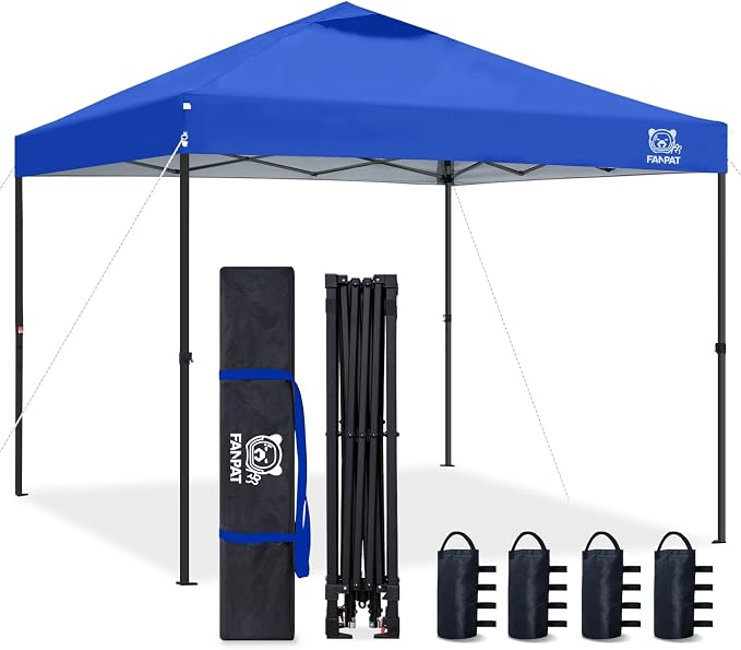 10x10 Pop Up Canopy Tent, 300D Silver-Coating Top, 1-Person Setup Commercial by FANPATUS