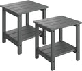 GarveeLife Outdoor Side Table 2-Tier, 18 in HDPE All Weather Resistant Patio by GarveeLife