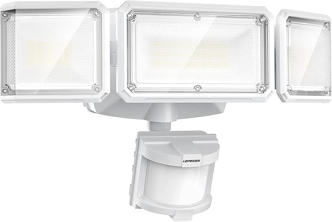 LEPOWER Battery Powered LED Flood Light Outdoor, 1500LM Motion Sensor Security by LEPOWER