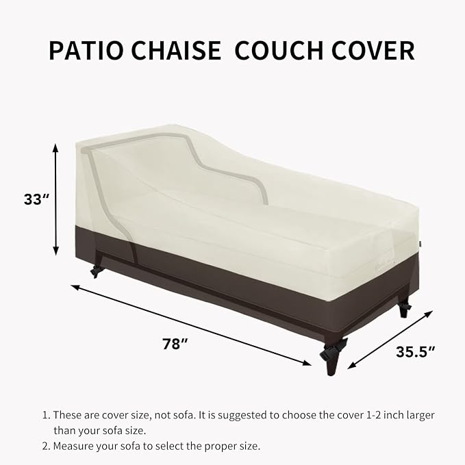 Easy-Going Waterproof Outdoor Chaise Lounge Cover, Heavy Duty Patio Lounge - Image 6
