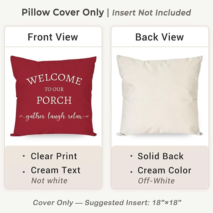 PANDICORN Welcome to Our Porch Stay Awhile Outdoor Decorative Throw Pillow - Image 4