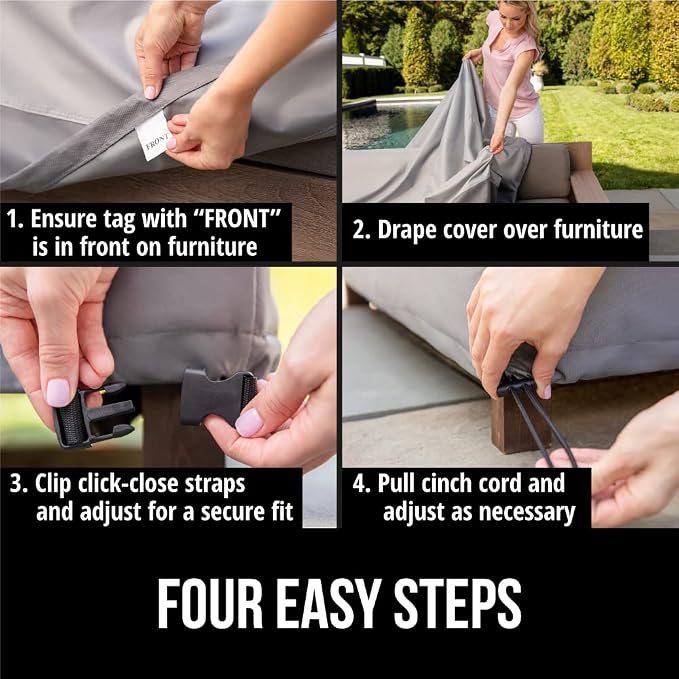 GORILLA GRIP Waterproof Medium Outdoor Patio Chair Cover, 30 Inch, Heavy Duty - Image 7