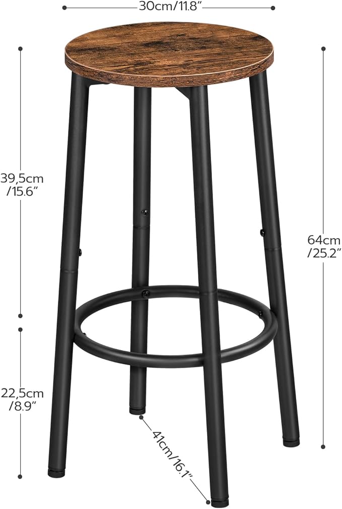 HOOBRO Bar Stools, Kitchen Round Height Stools - Image 3