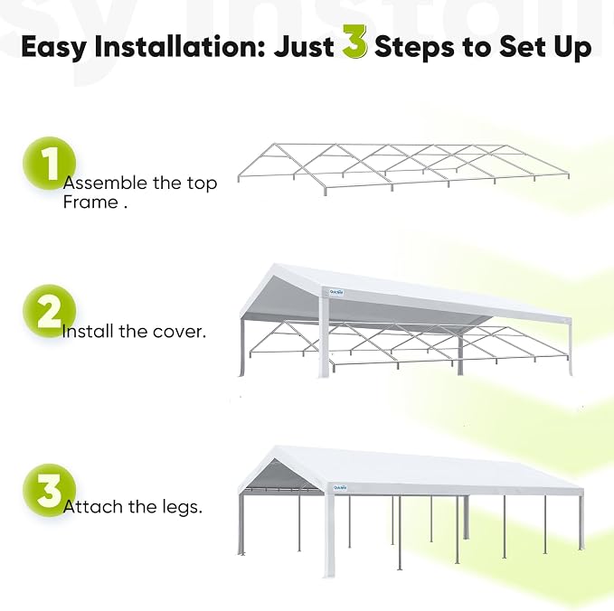 Quictent 20x30ft Party Tent Heavy Duty Outdoor Canopy Tent Carport Wedding - Image 9