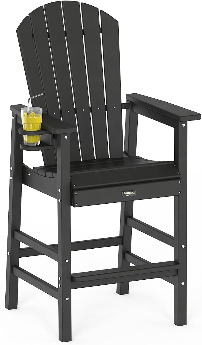 VINGLI Tall Adirondack Chair, All-Weather Plastic Adirondack Chair - Image 4