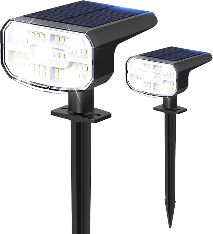 Solar Lights Outdoor Waterproof IP65, Super Bright LED, 6500K 2 Lighting Modes by JEJOT