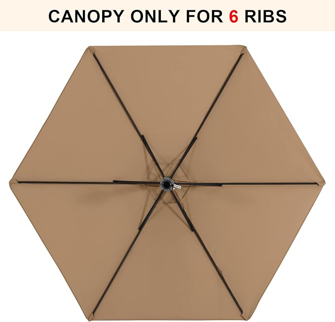 MASTERCANOPY Patio Umbrella 7.5 ft Replacement Canopy - Image 3