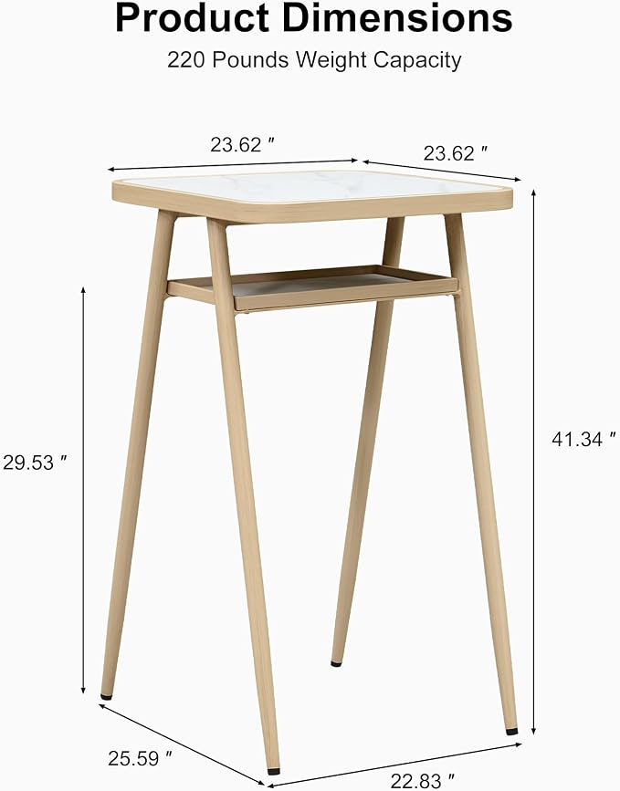 PURPLE LEAF Bar Height Table Coffee Table - Image 2